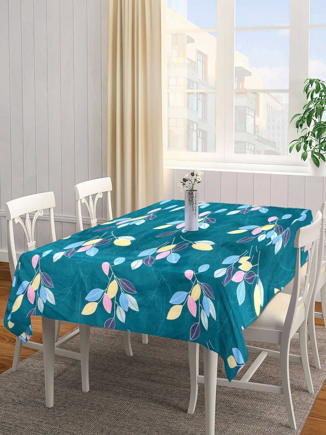 

Arrabi Green & Yellow Leaf Printed 6-Seater Table Cover