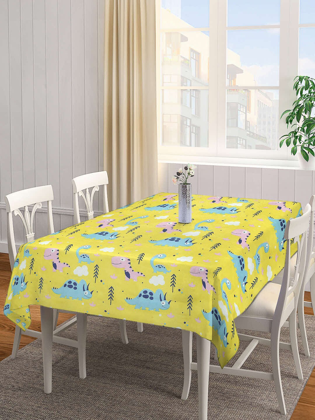 

Arrabi Kids Yellow & Blue Cartoon Printed 8-Seater Table Cover