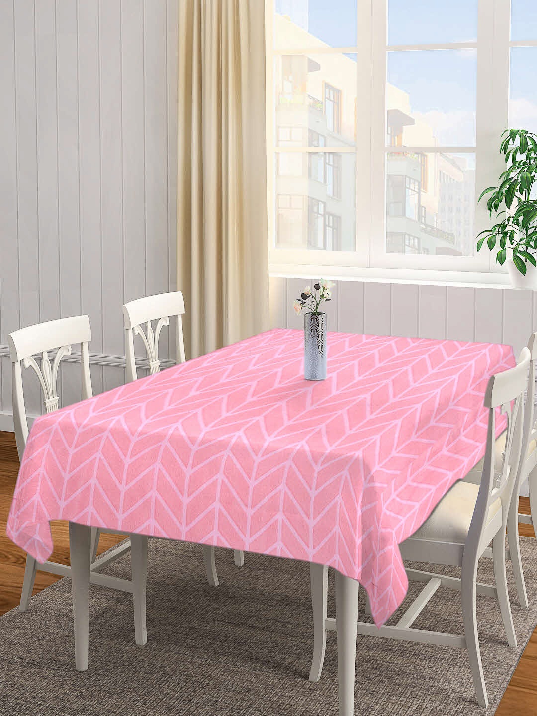 

Arrabi Pink Printed 8-Seater Table Cover