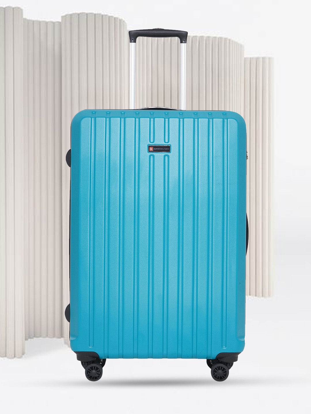 

SWISS MILITARY Textured Hard-Sided Large Trolley Bag, Turquoise blue