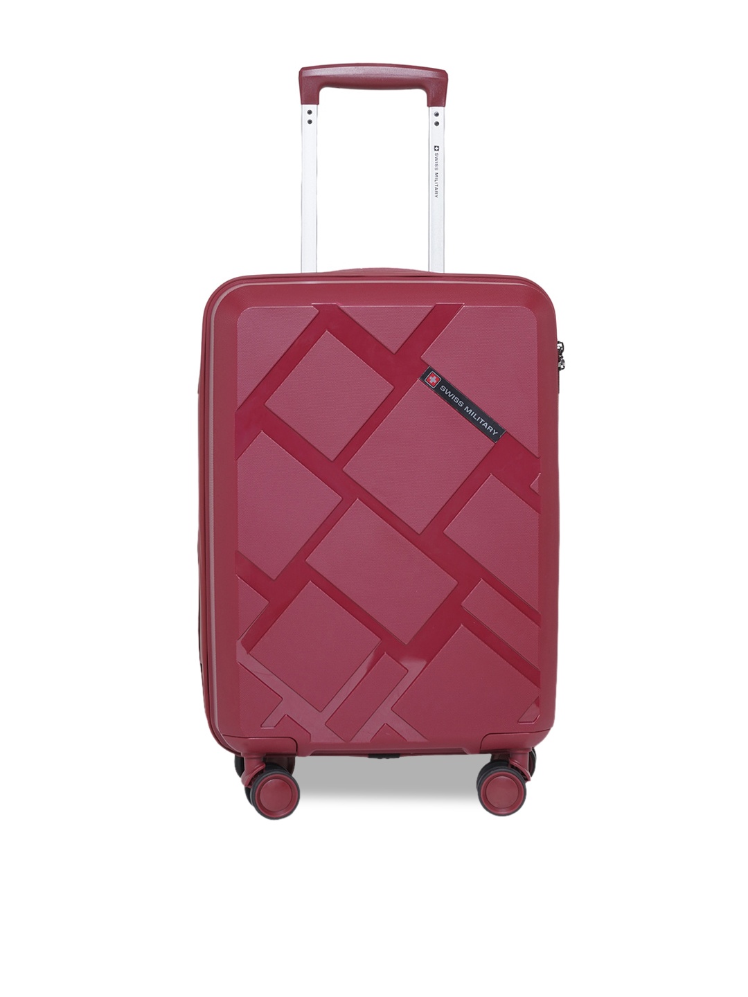 

SWISS MILITARY Textured Hard-Sided Cabin Trolley Bag, Mauve