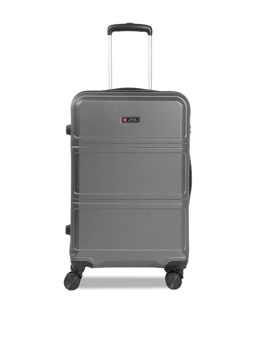 

SWISS MILITARY Textured Hard-Sided Medium Trolley Bag, Grey