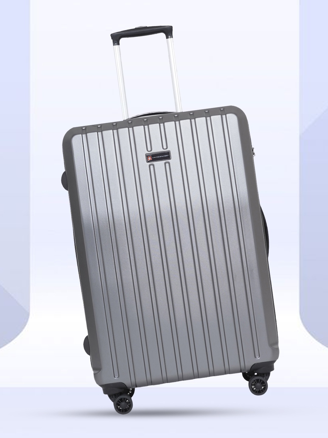 

SWISS MILITARY Textured Hard-Sided Medium Trolley Suitcase, Grey