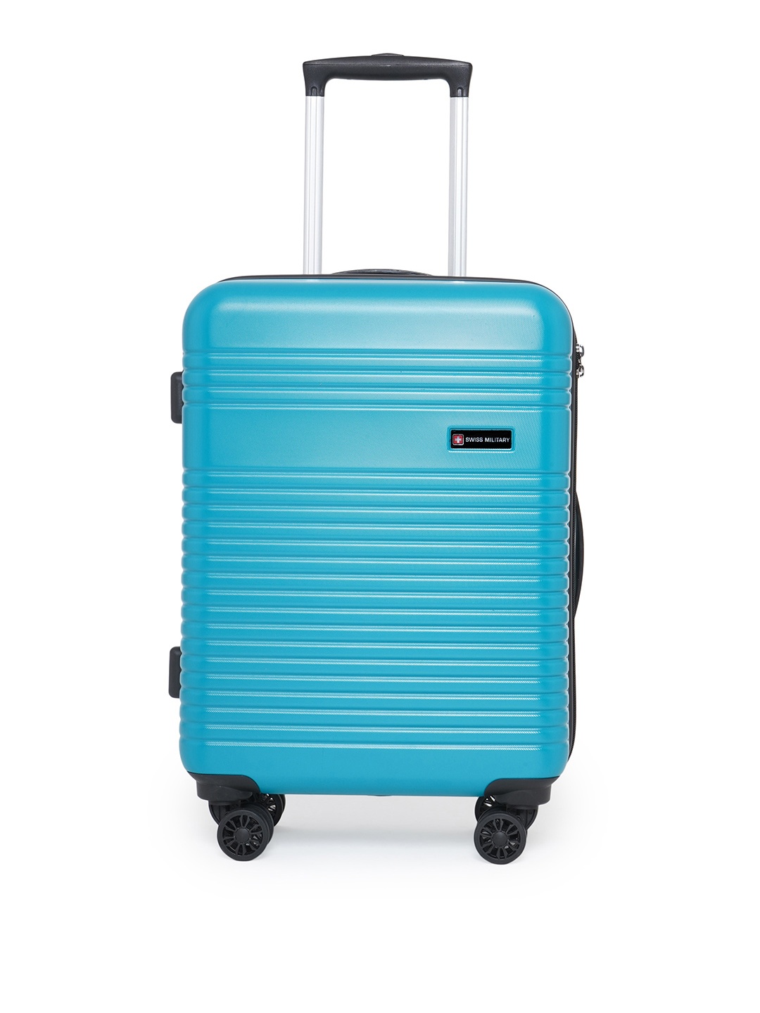 

SWISS MILITARY Textured Hard-Sided Cabin Trolley Suitcase, Turquoise blue