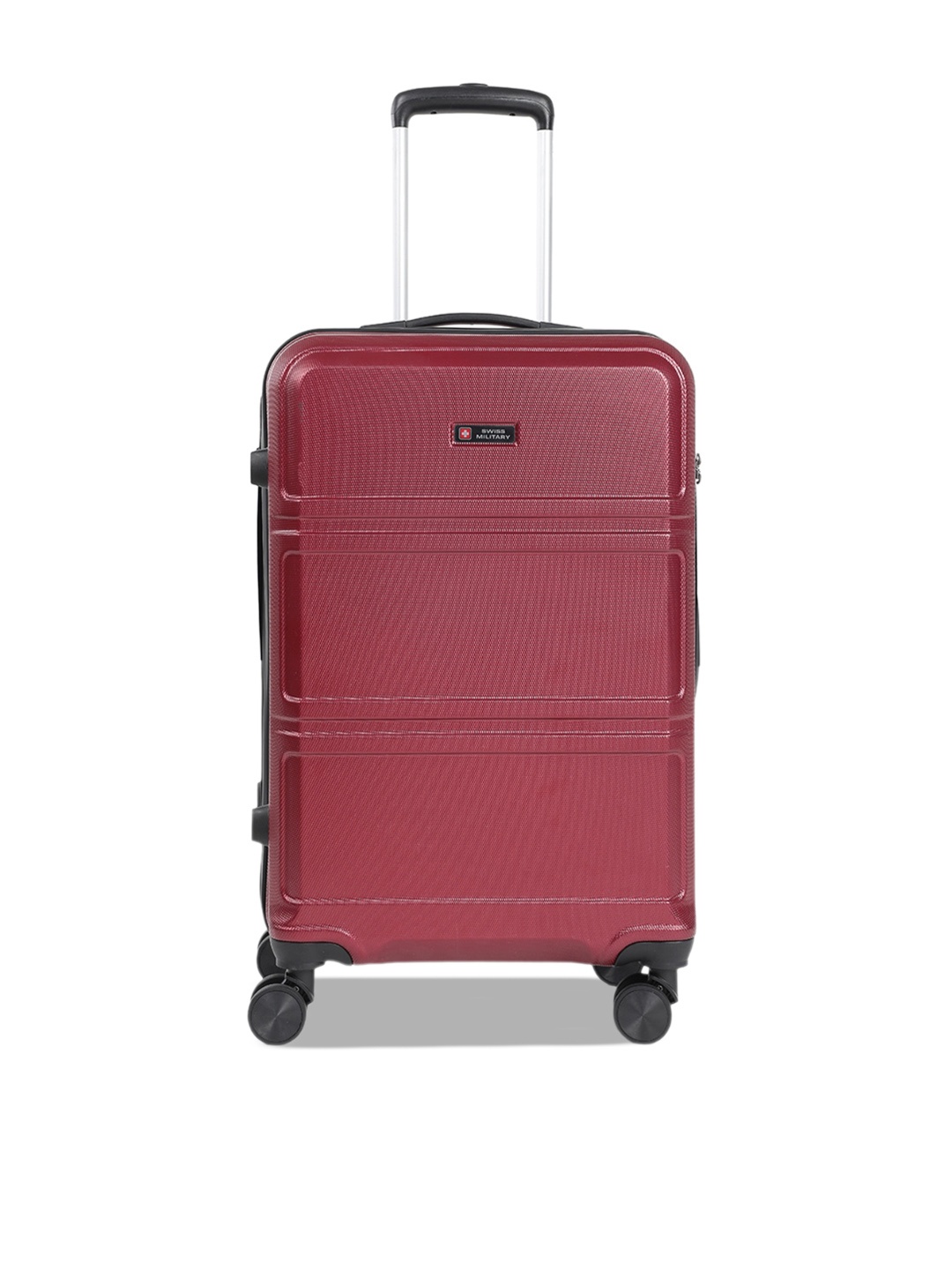

SWISS MILITARY Textured Hard-Sided Cabin Trolley Bag, Maroon