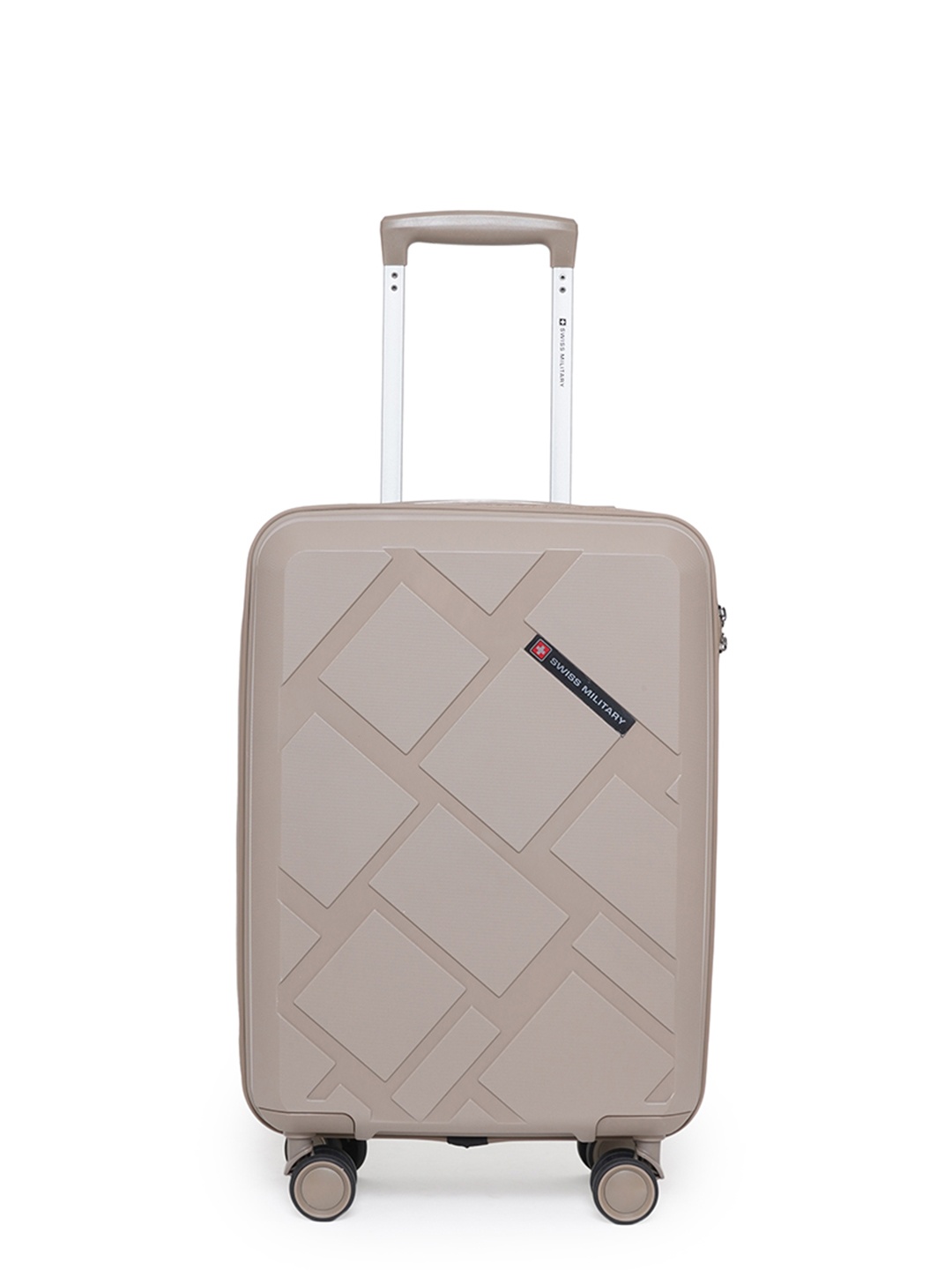 

SWISS MILITARY Textured Hard-Sided Cabin Trolley Bag, Beige