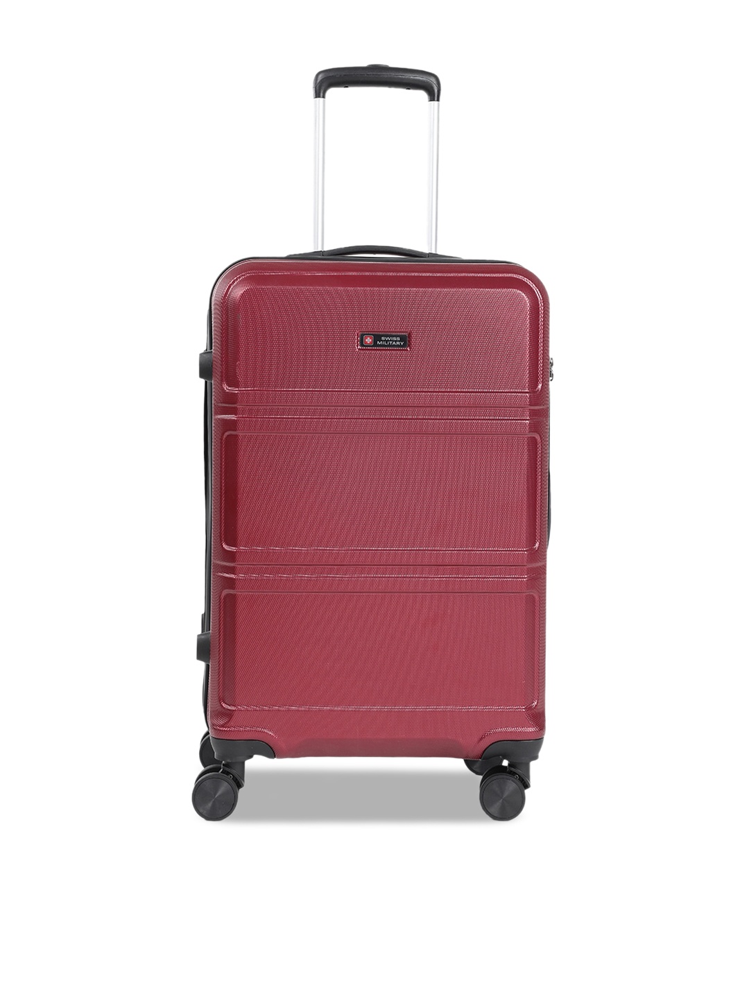 

SWISS MILITARY Textured Hard-Sided Large Trolley Bag, Maroon