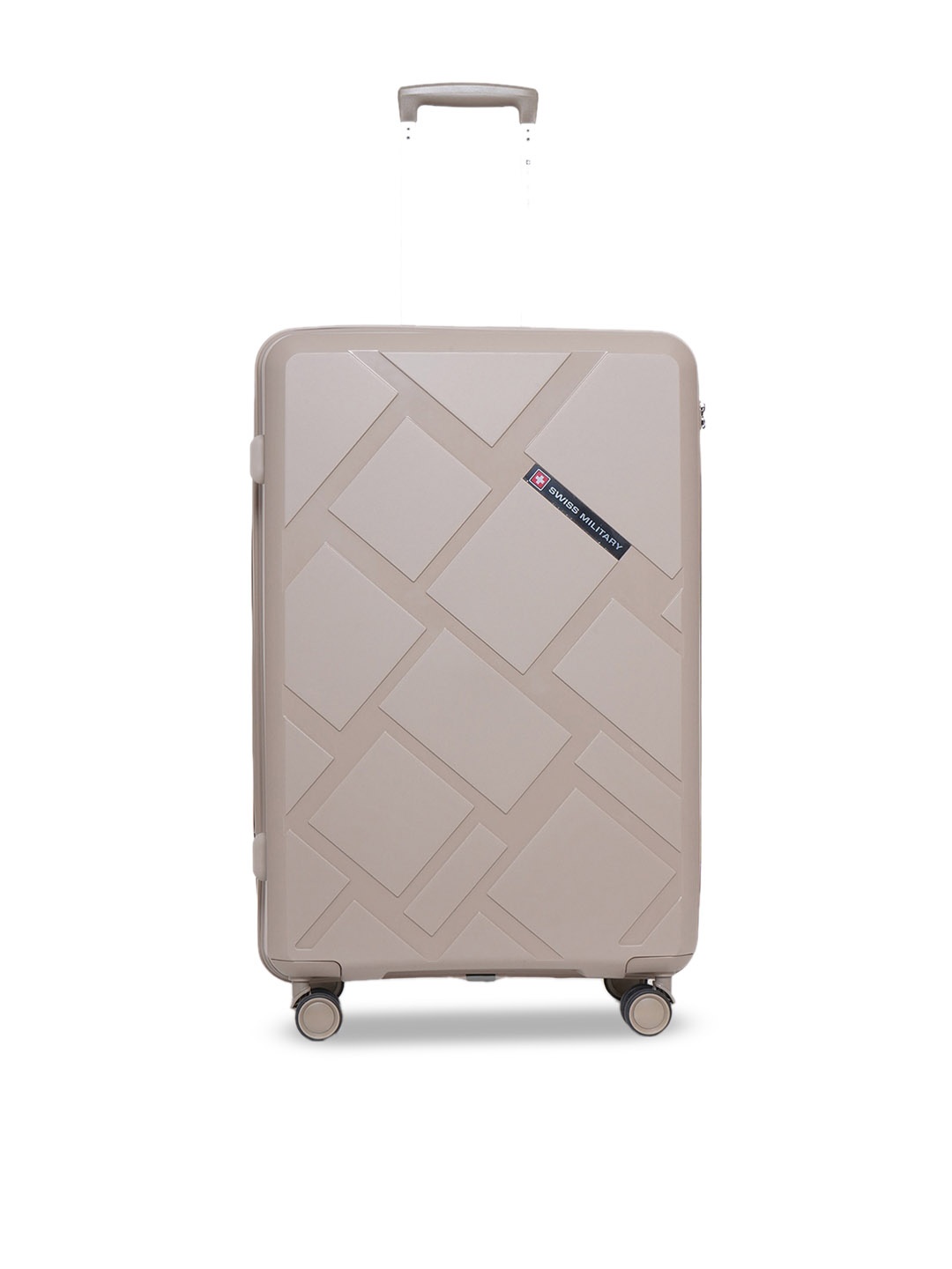 

SWISS MILITARY Textured Hard-Sided Large Trolley Bag, Beige