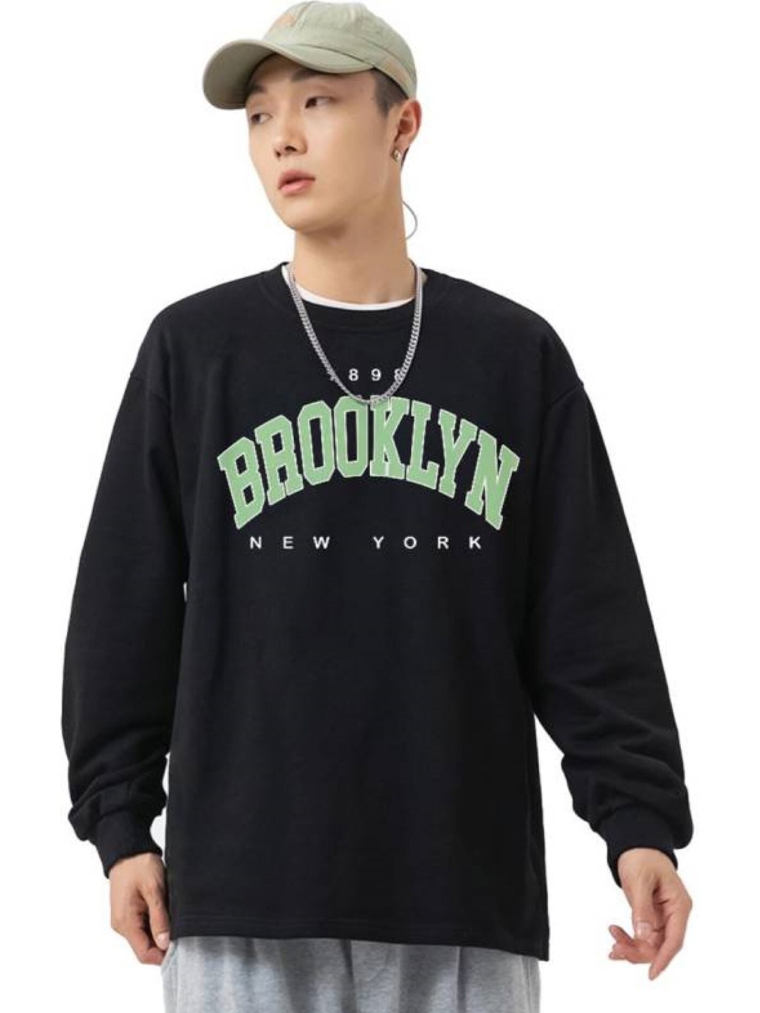 

JUMPCUTS Typography Printed Boxy Fit T-shirt, Black