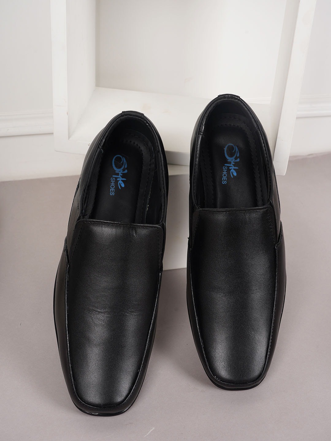 

Style Shoes Men Leather Formal Slip On Shoes, Black