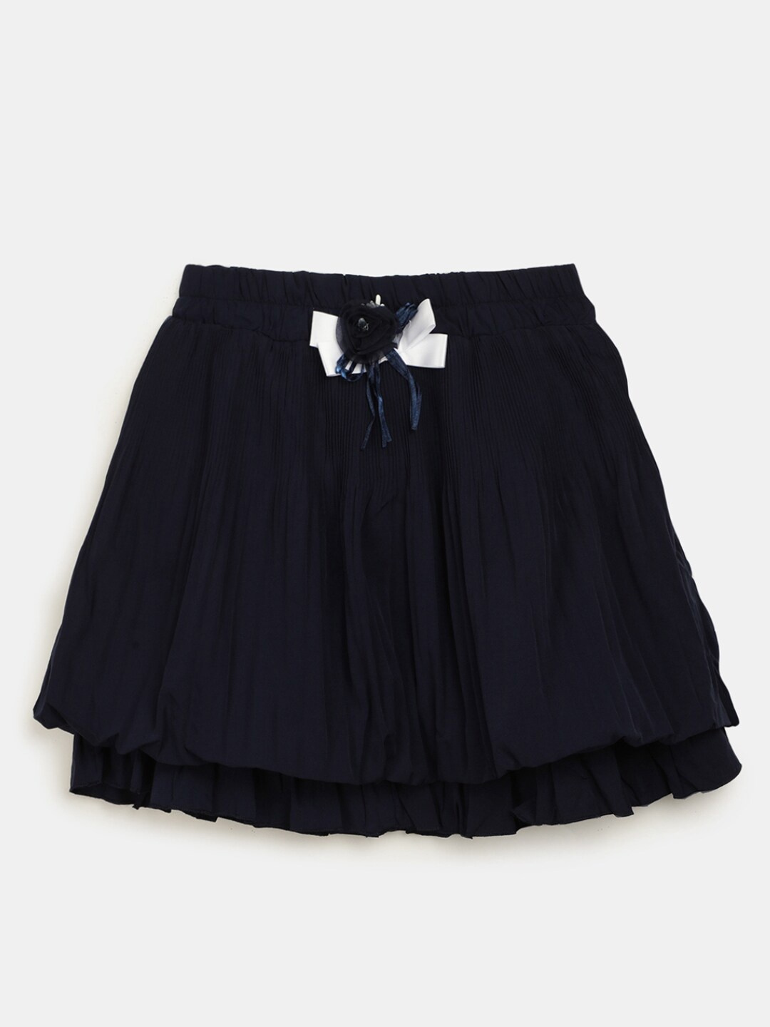 

V-Mart Girls Knee Length Georgette A-Line Skirt, Navy blue