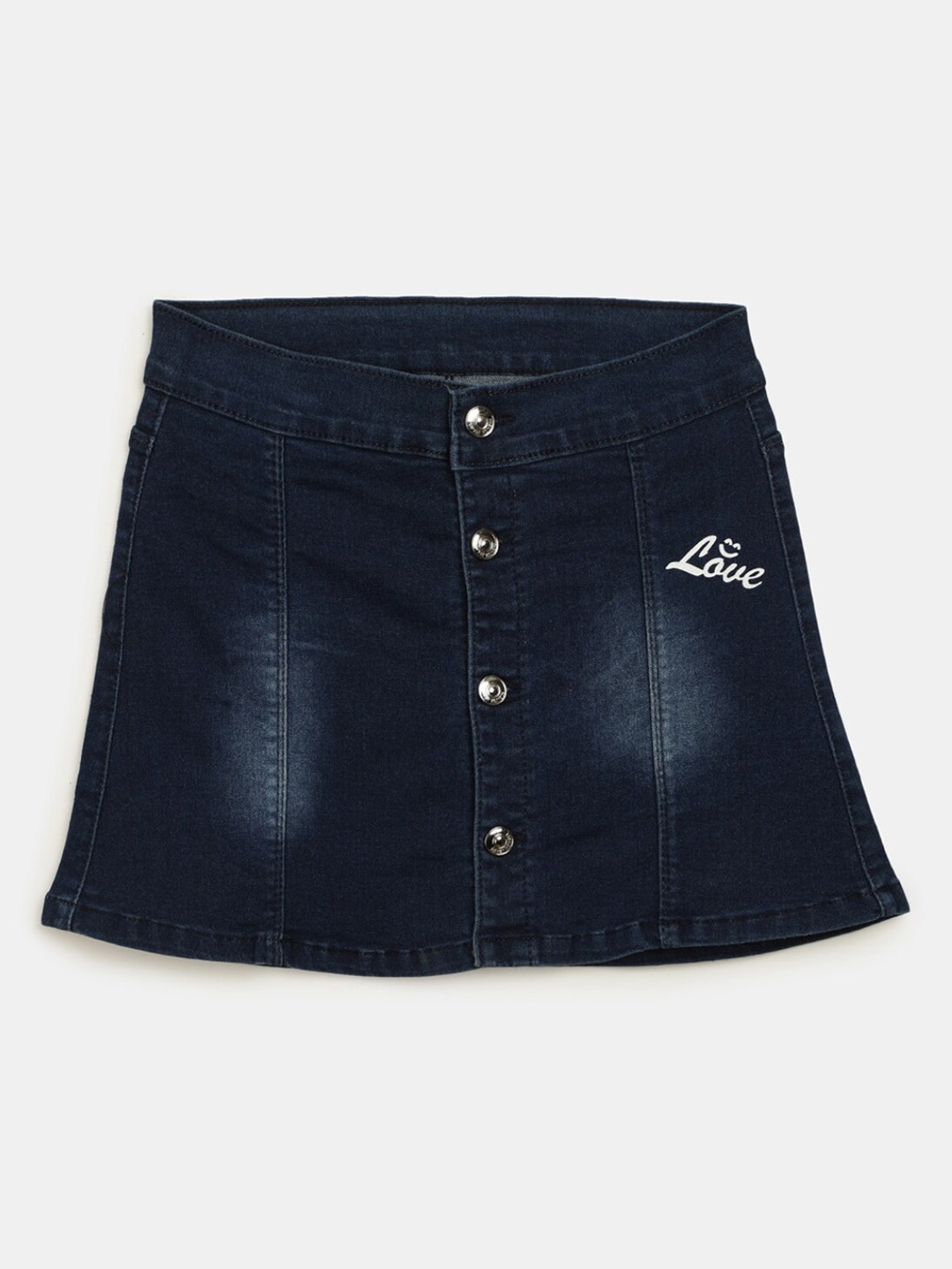 

V-Mart Girls Knee Length Pure Cotton A-Line Skirt, Blue
