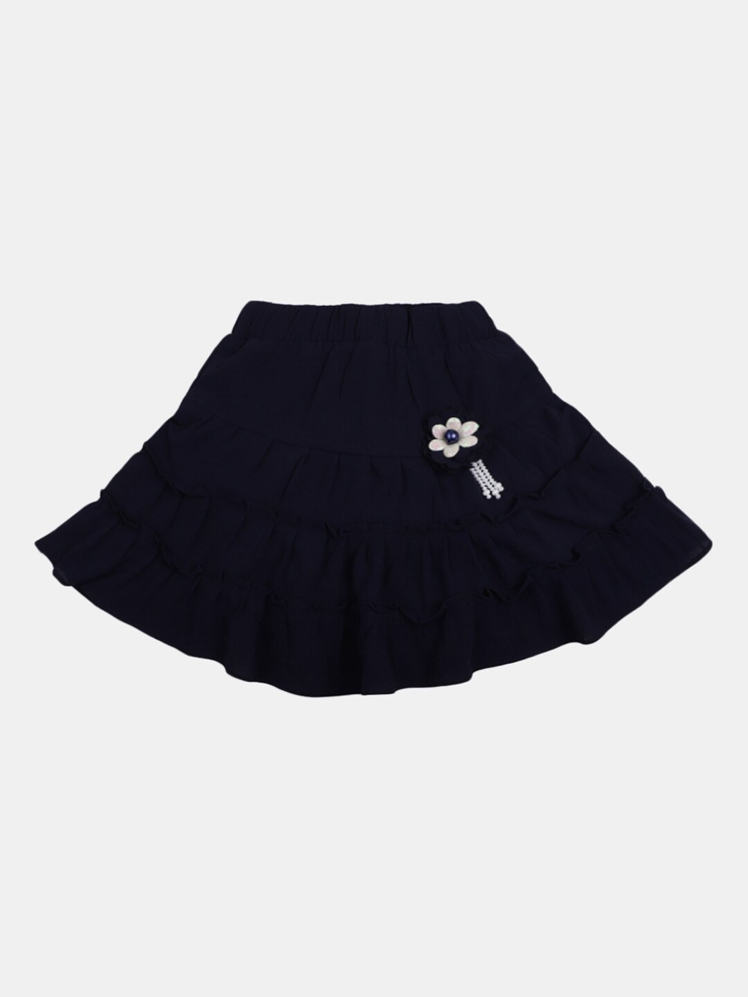 

V-Mart Girls A Line Flared Knee Length Slip-On Skirt, Navy blue