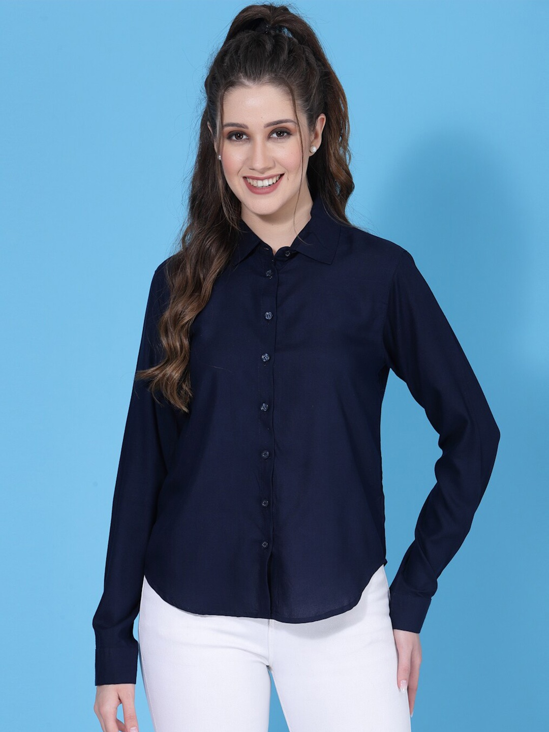 

Oomph! Standard Spread Collar Formal Shirt, Blue