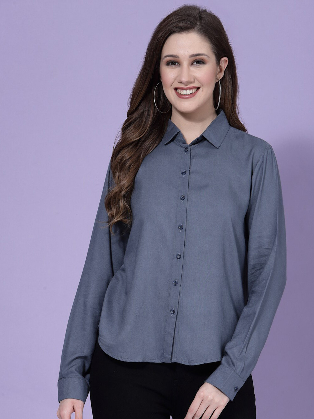 

Oomph! Standard Spread Collar Formal Shirt, Grey