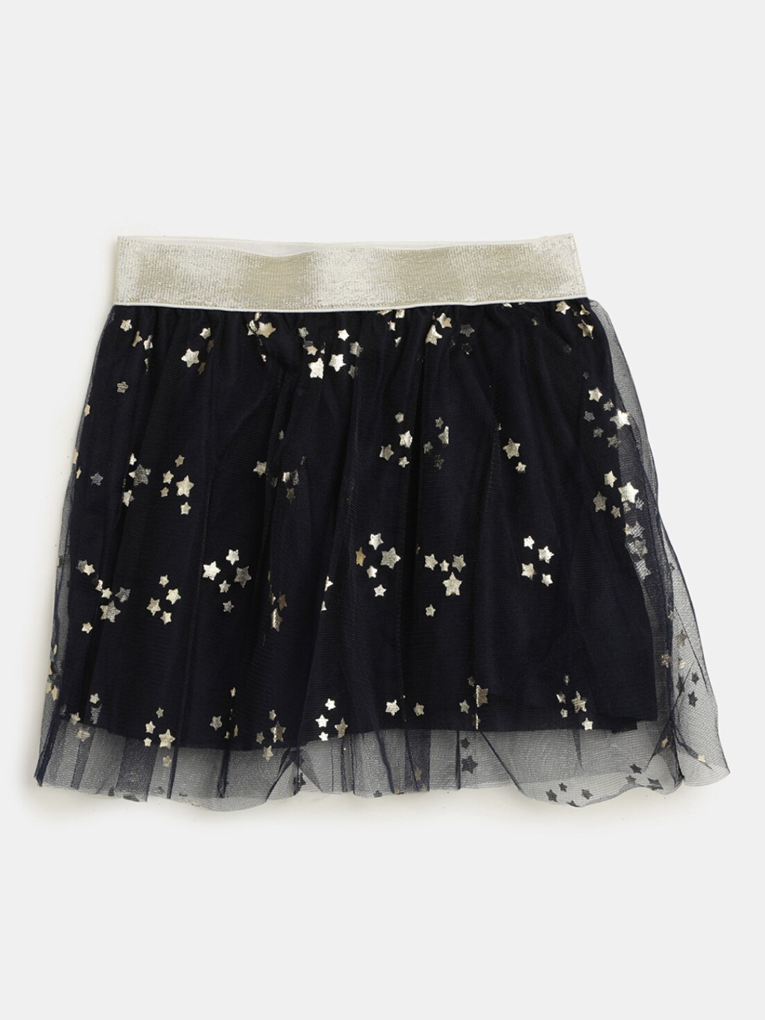 

V-Mart Infant Girls Printed Knee Length A-Line Skirt, Navy blue