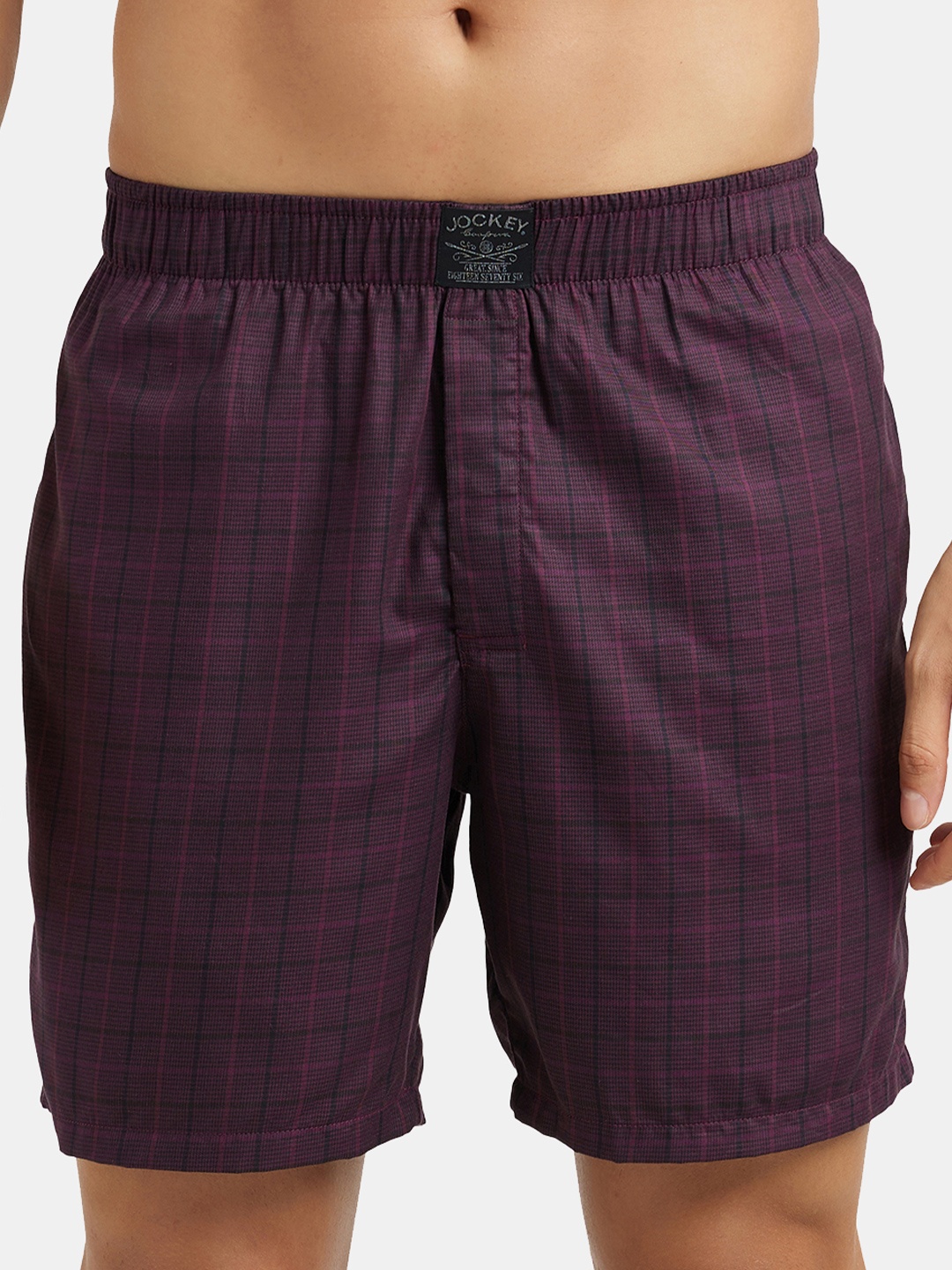 

Jockey Tencel Lyocell Cotton Boxer Shorts with Side Pockets-HG18, Purple