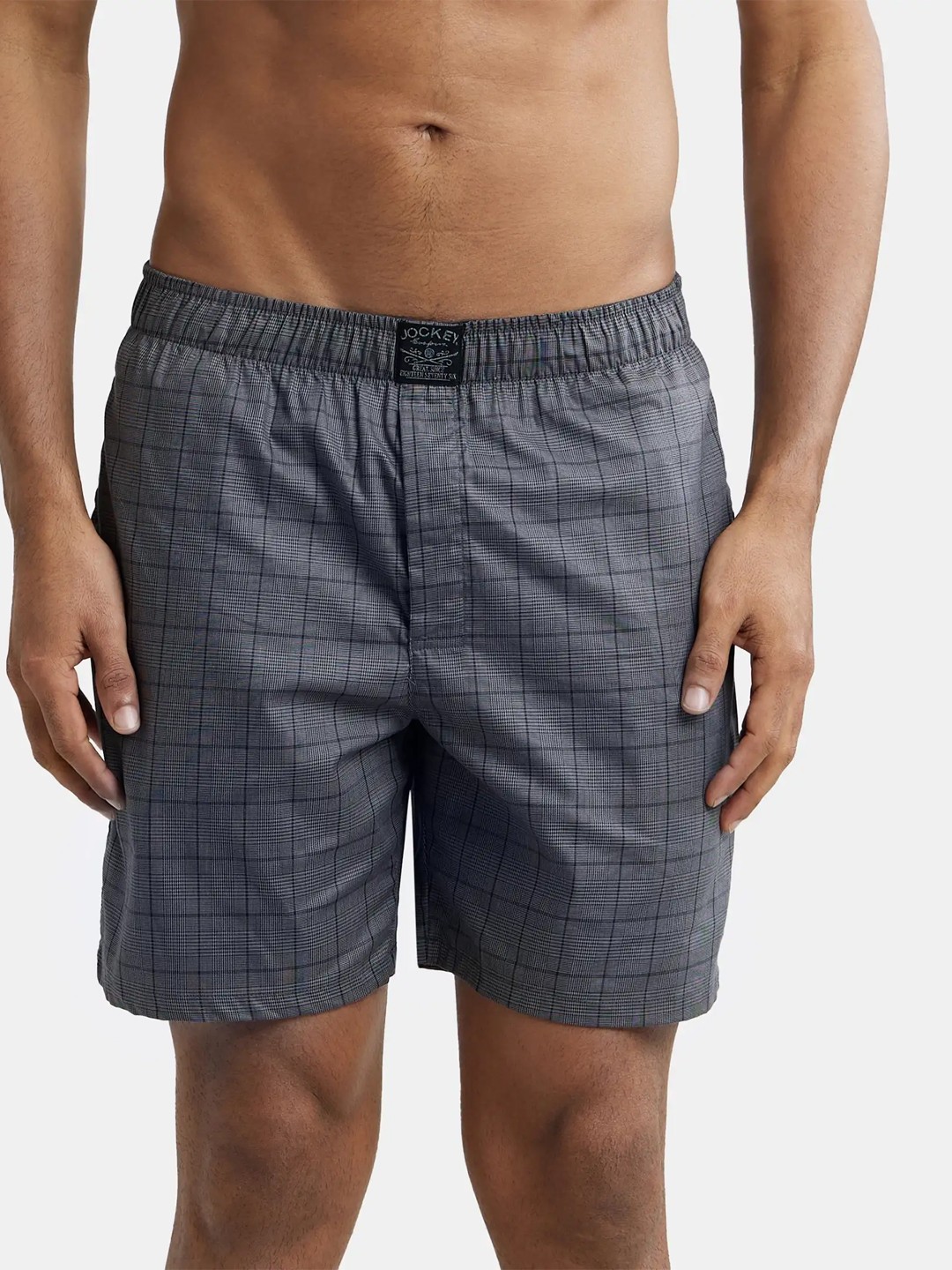 

Jockey Tencel Lyocell Cotton Boxer Shorts with Side Pockets-HG18, Grey