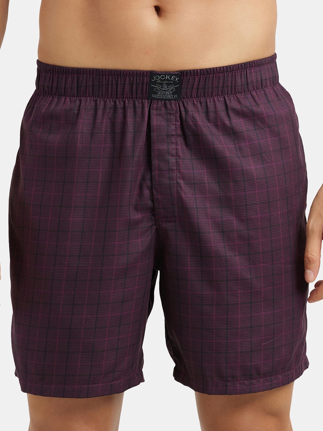 

Jockey Tencel Lyocell Cotton Boxer Shorts with Side Pockets-HG18, Purple