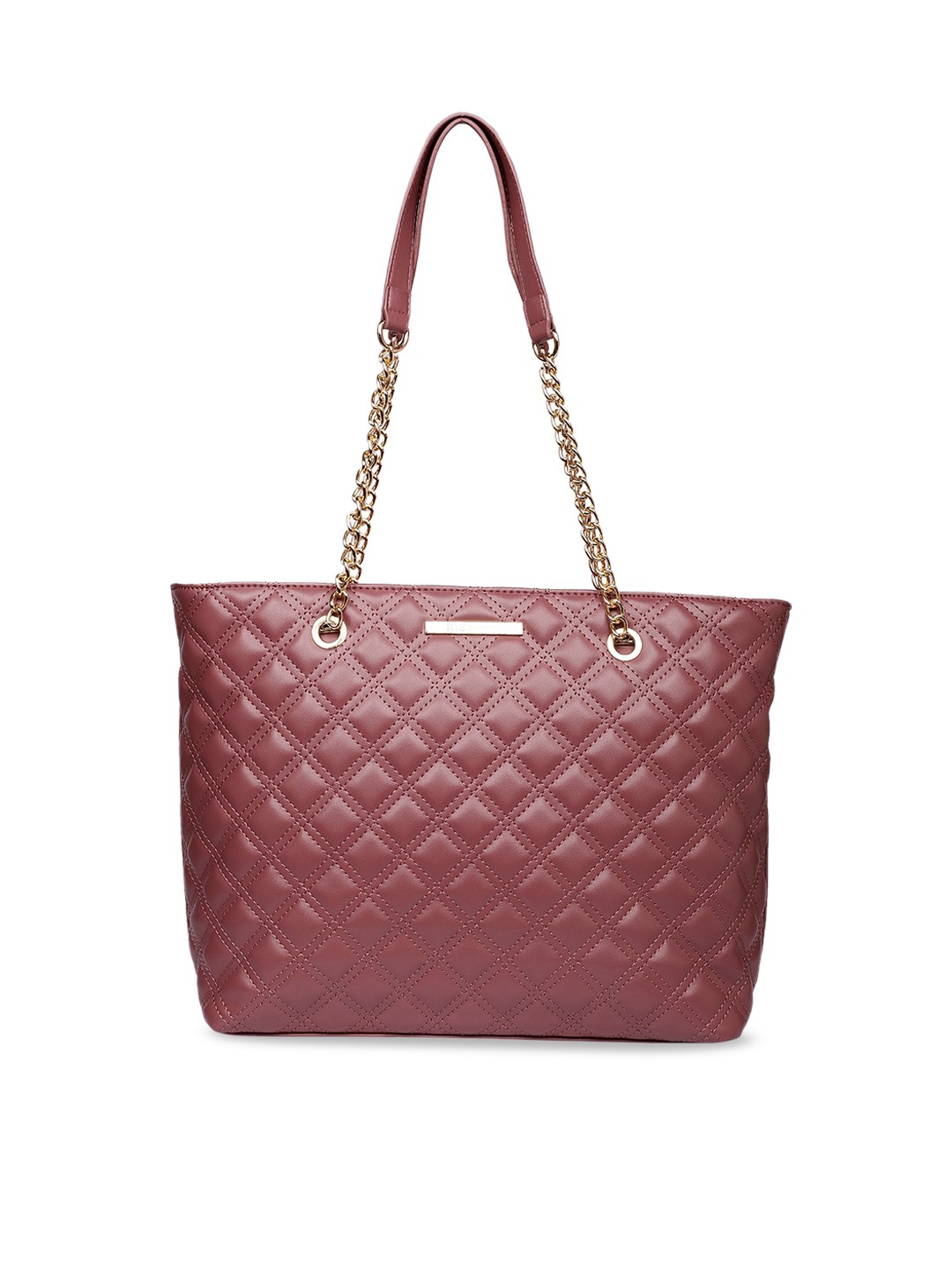 

Marie Claire Maroon Textured Structured Shoulder Bag With Quilted