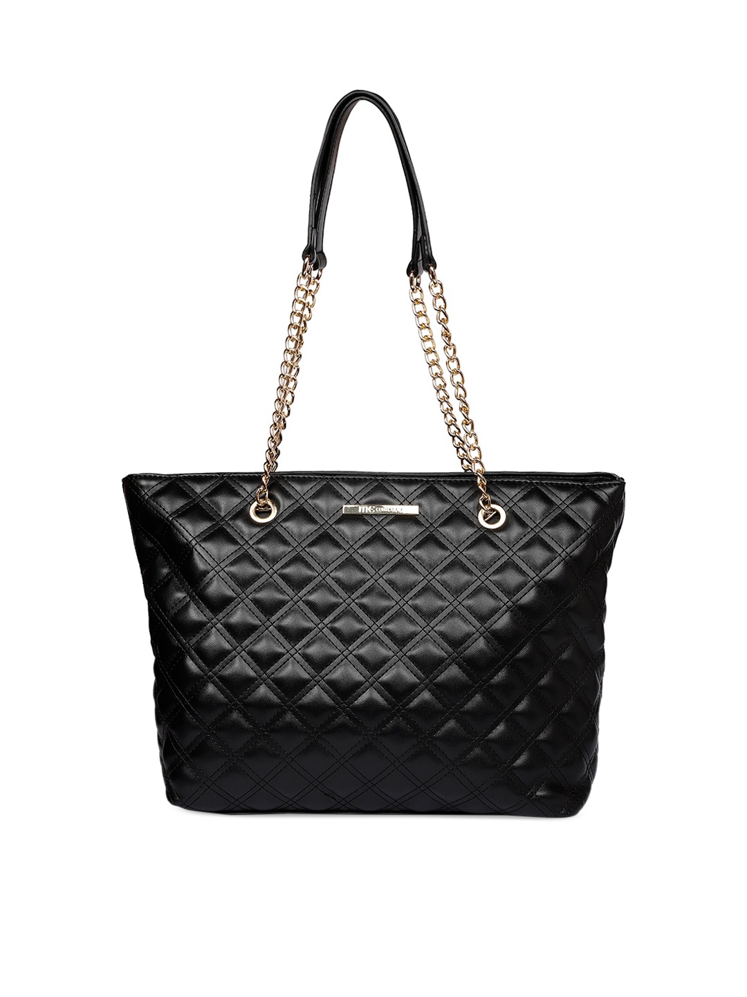 

Marie Claire Black Textured Structured Shoulder Bag With Quilted
