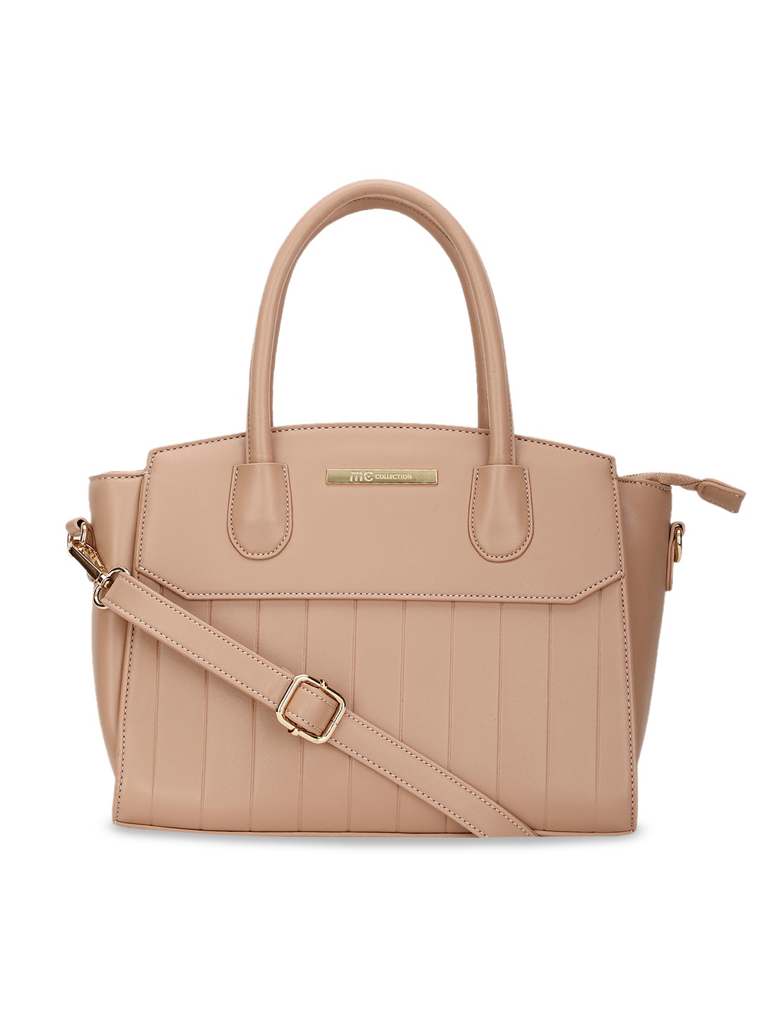

Marie Claire Beige Textured Structured Handheld Bag