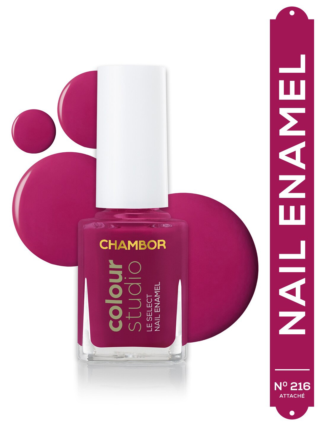 

Chambor Le Select Quick Drying & Chip Resistant Nail Enamel 10 ml - Attach N 216, Pink