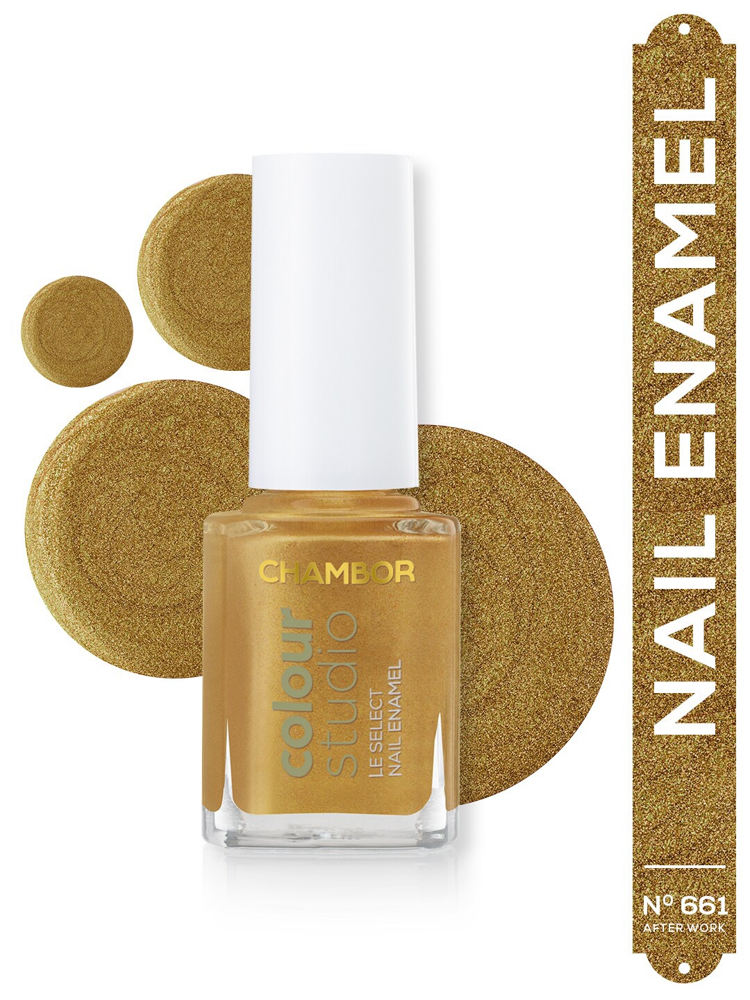 

Chambor Le Select Quick Drying & Chip Resistant Nail Enamel 10 ml - After Work N 661, Gold