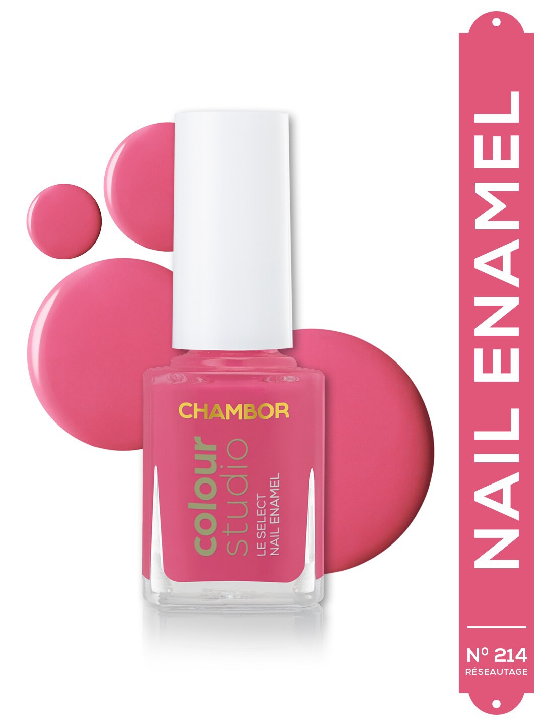 

Chambor Le Select Quick Drying & Chip Resistant Nail Enamel 10 ml - Rseautage N 214, Pink