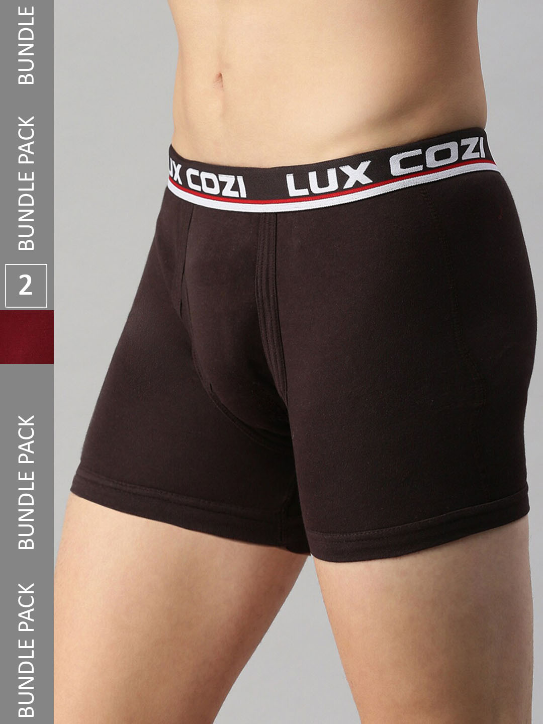 

Lux Cozi Men Pack Of 2 Cotton Trunks COZI_LONGS_ICDF_MN_COF_2PC, Maroon