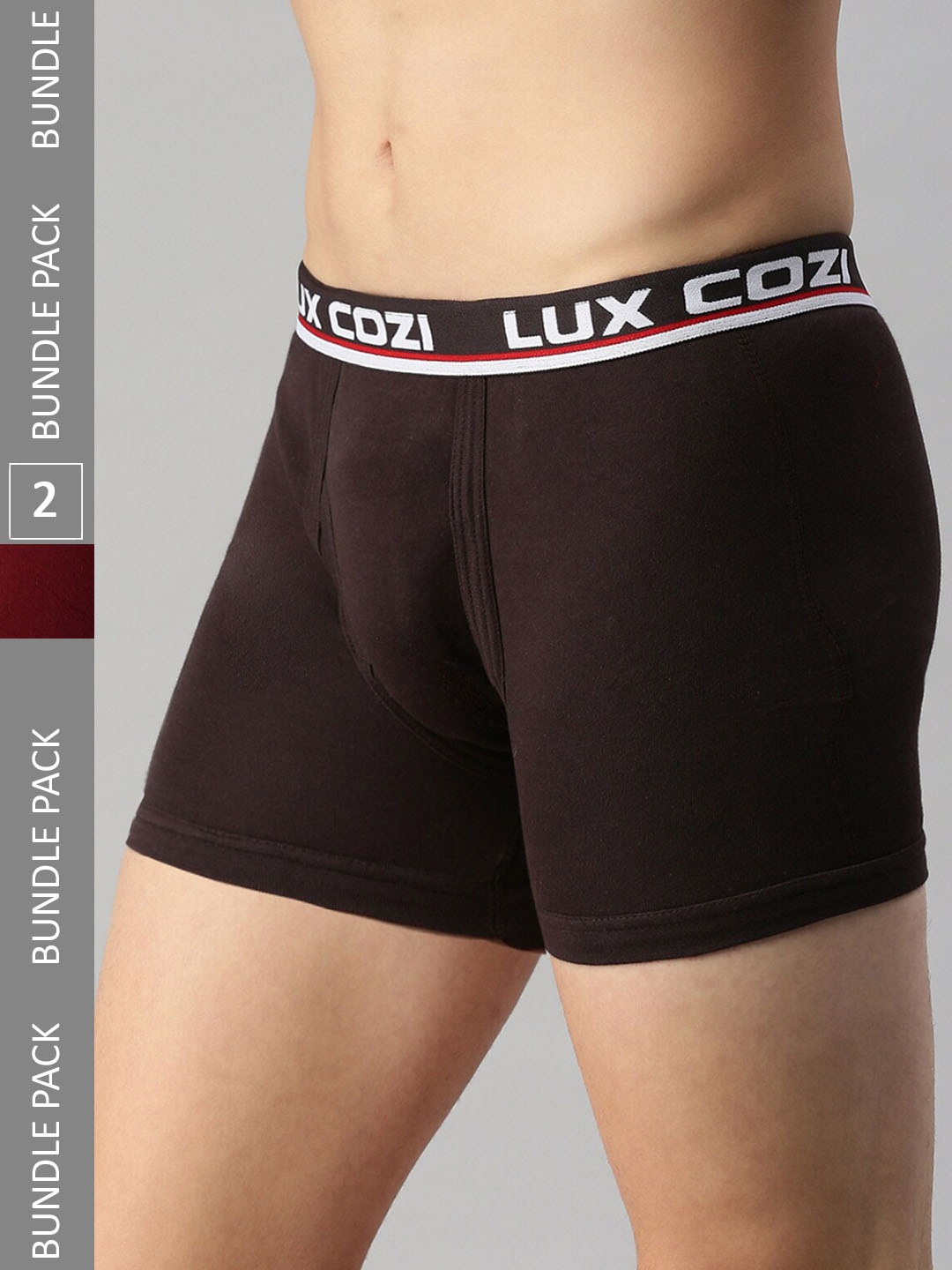 

Lux Cozi Men Pack Of 2 Cotton Trunks, Maroon