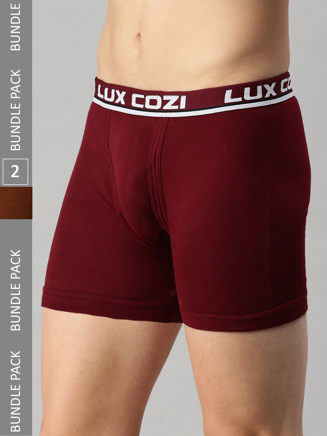 

Lux Cozi Men Pack Of 2 Cotton Trunks COZI_LONGS_ICDF_MST_MN_2PC, Maroon