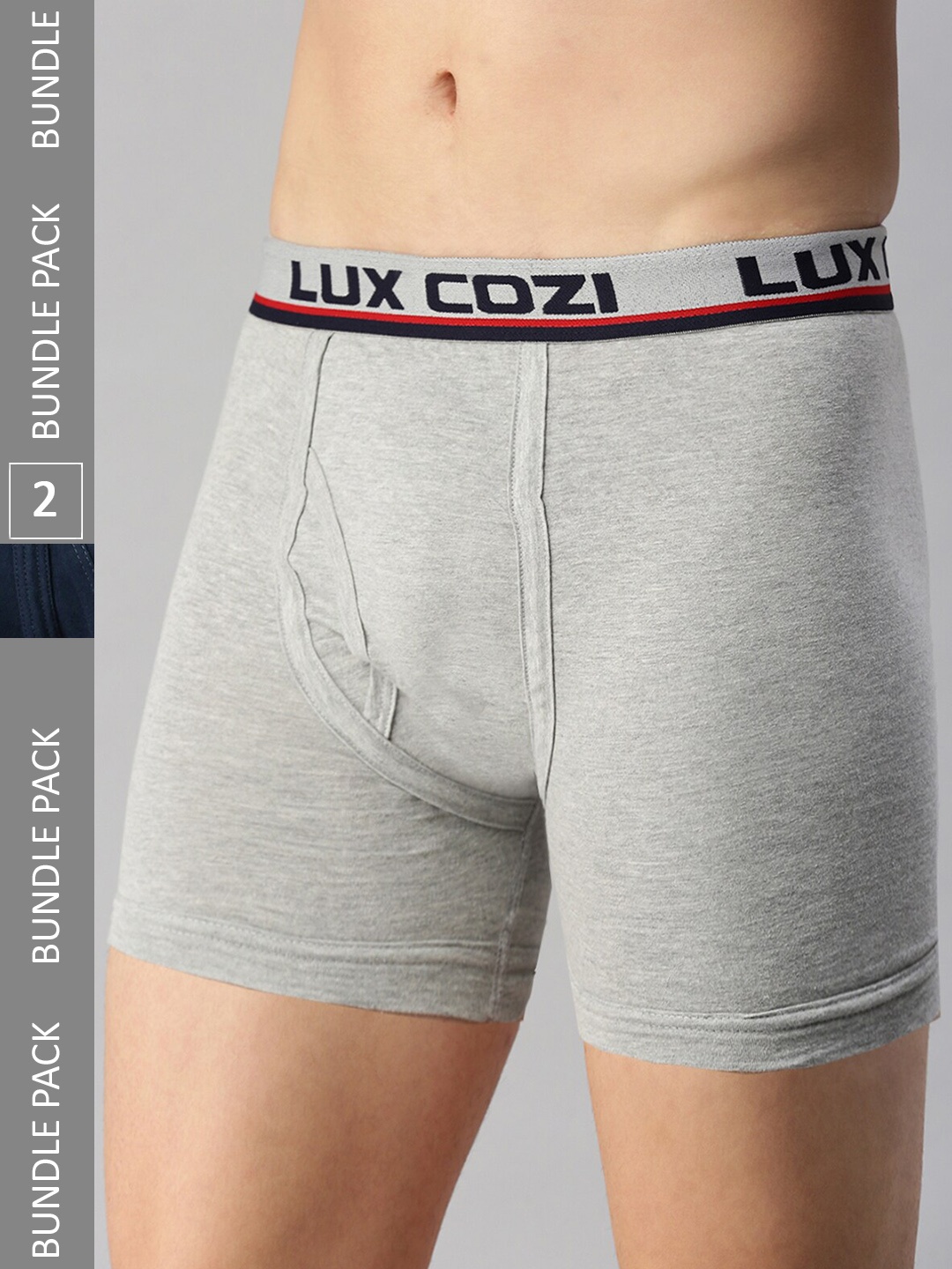 

Lux Cozi Pack of 2 Combed Cotton Trunks, Blue