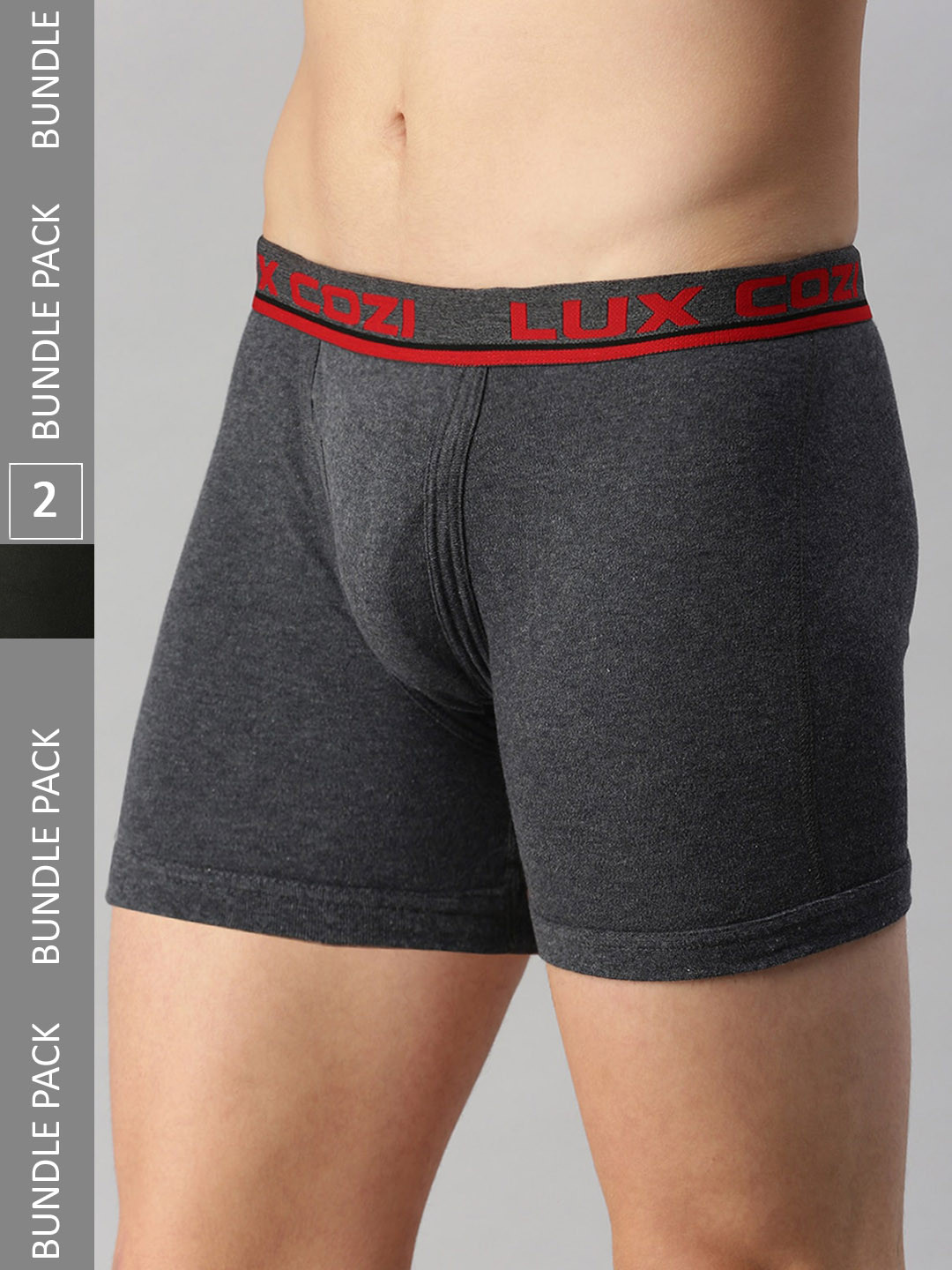 

Lux Cozi Men Pack Of 2 Cotton Trunks, Grey