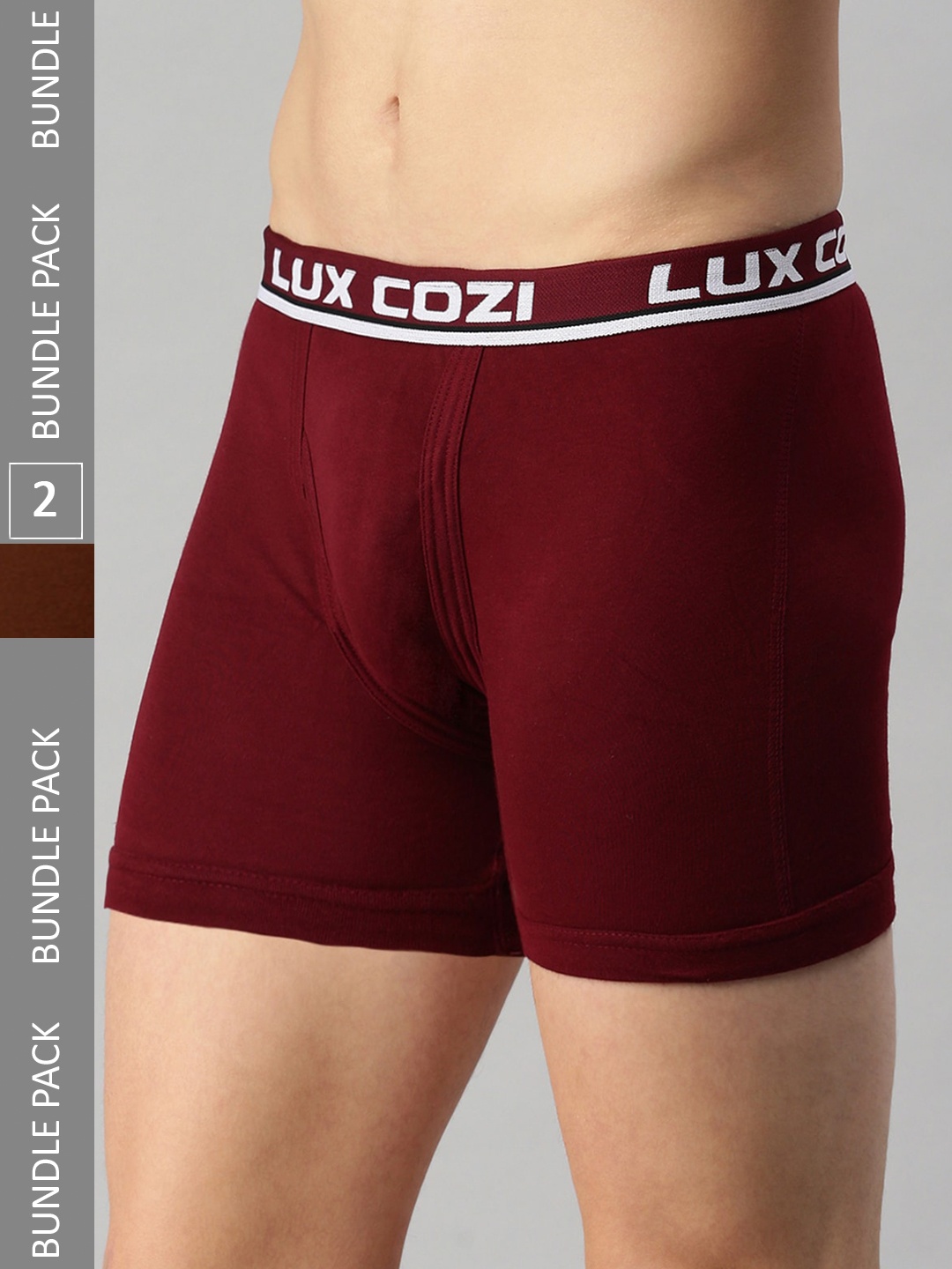 

Lux Cozi Pack Of 2 Breathable Combed Cotton Trunks, Maroon