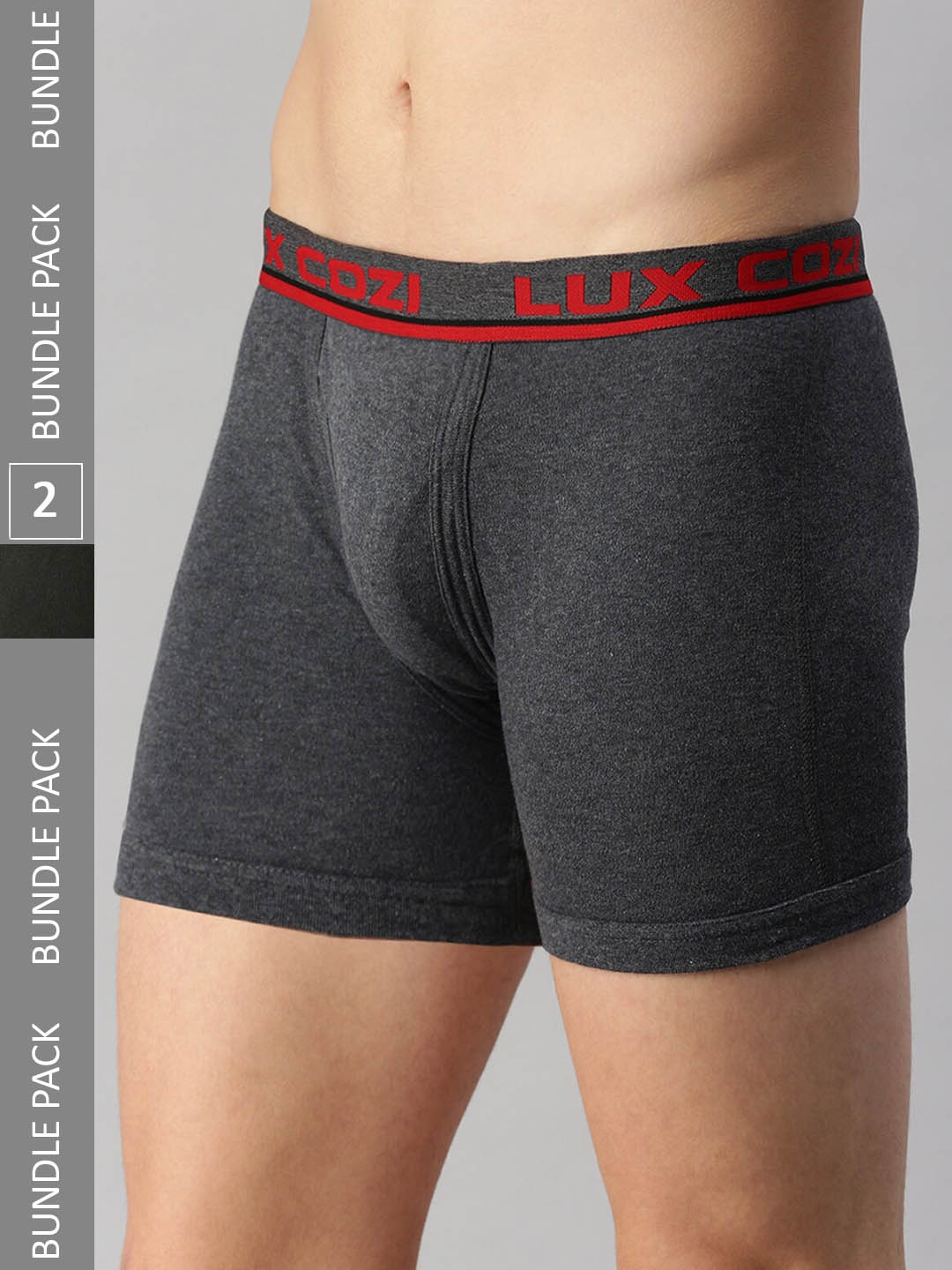 

Lux Cozi Pack Of 2 Combed Cotton Trunks, Charcoal