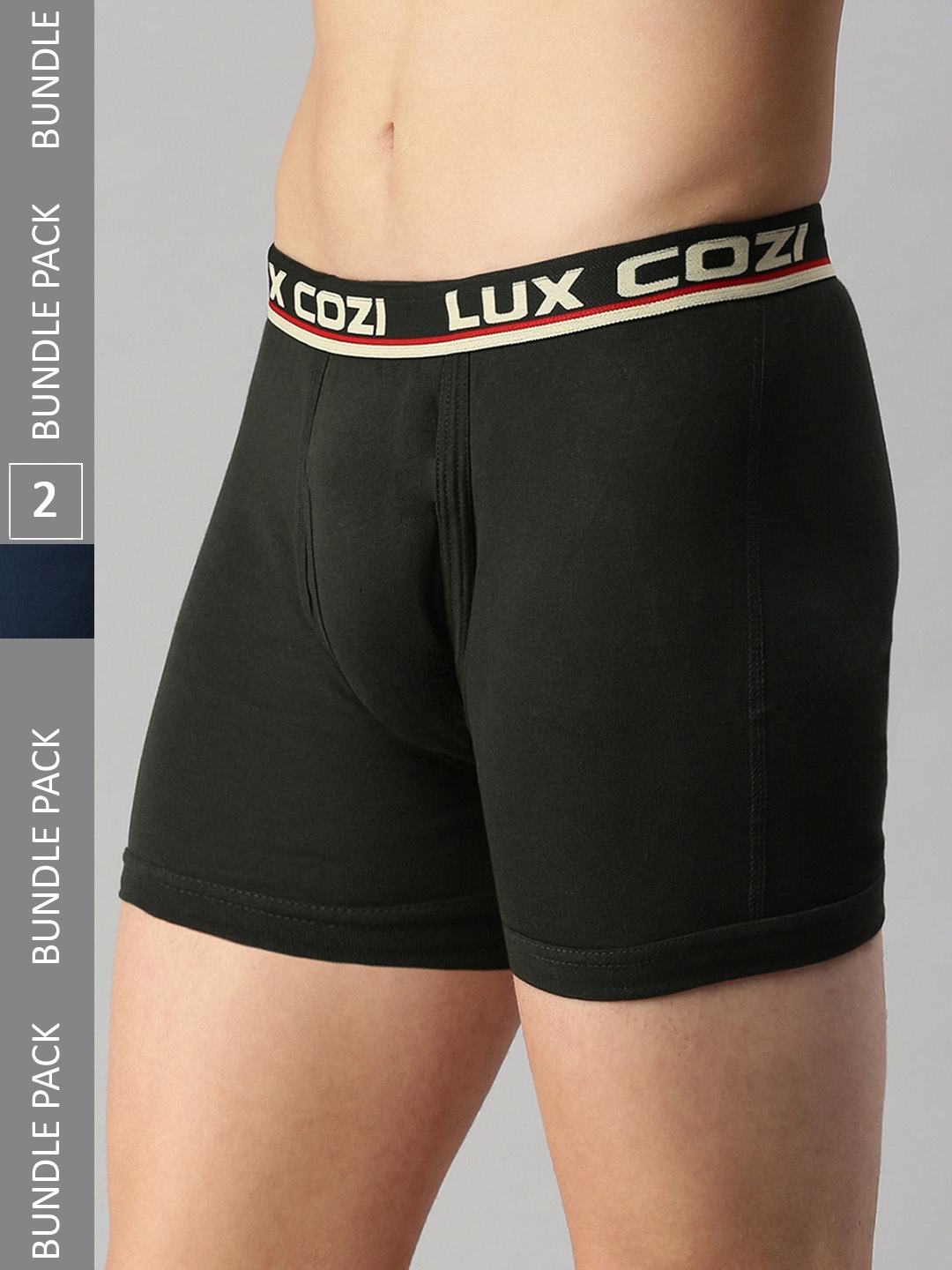 

Lux Cozi Men Pack Of 2 Assorted Cotton Trunks, Blue