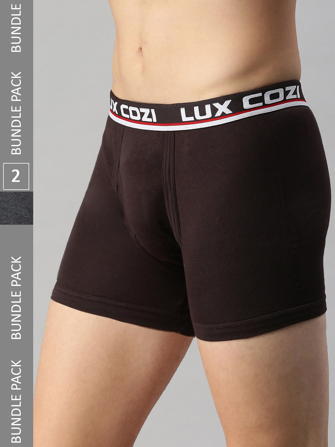 

Lux Cozi Men Pack Of 2 Cotton Trunks COZI_LONGS_ICDF_BM_COF_2PC, Coffee brown