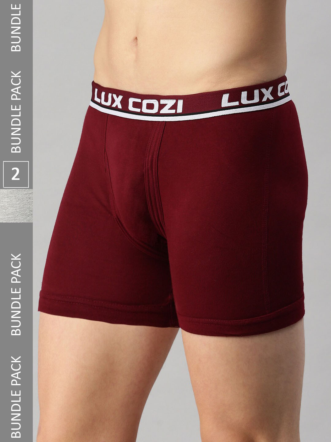 

Lux Cozi Pack Of 2 Breathable Cotton Trunks, Maroon
