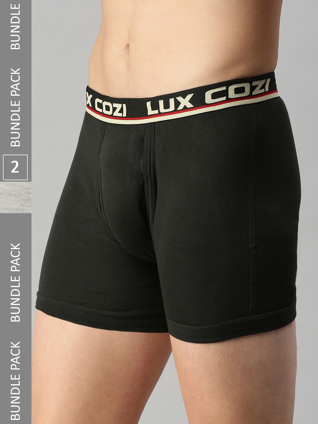

Lux Cozi Men Pack Of 2 Pure Cotton Trunks- COZI_LONGS_ICDF_GM_DG_2PC, Green