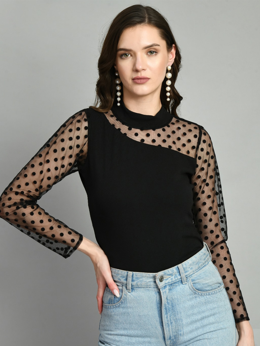 

IUGA High neck Long Sleeves Top, Black