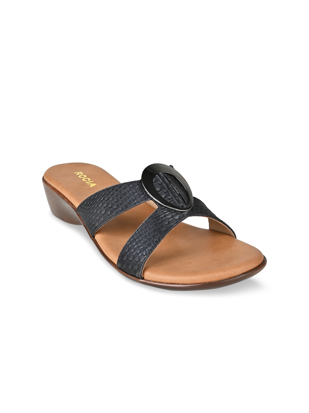 

Rocia Textured Open Toe Comfort Heels, Black