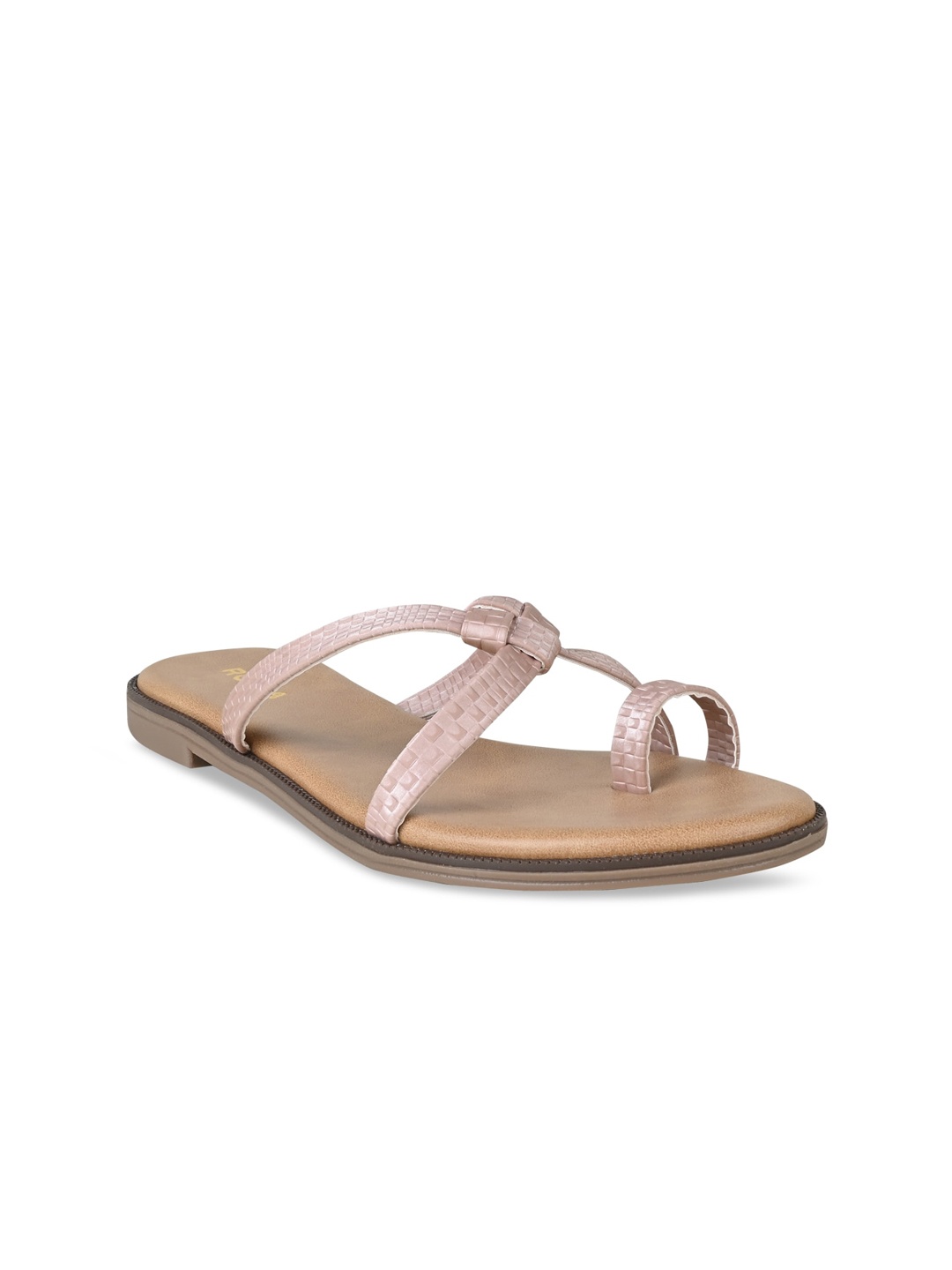 

Rocia Women Textured Open One Toe Flats, Pink