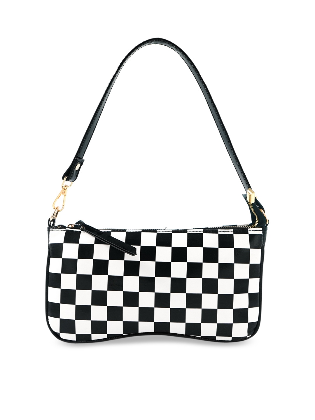 

LEKHX Checked Structured Handheld Bag, White