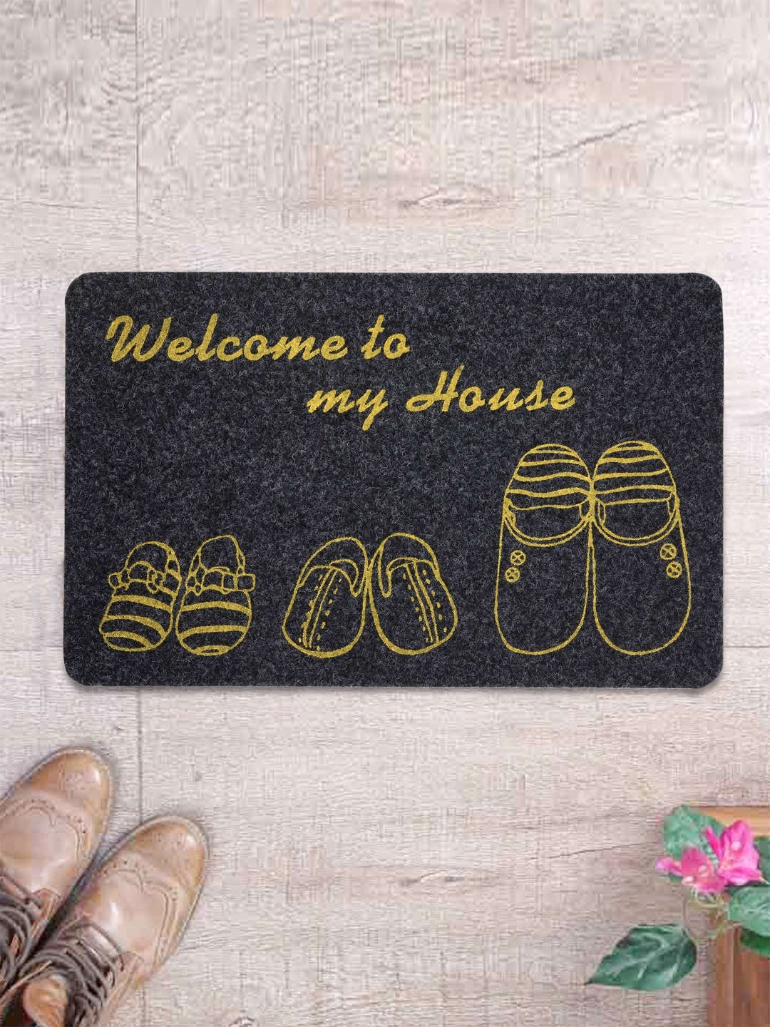 

Cortina Grey Patterned Rectangular Doormat