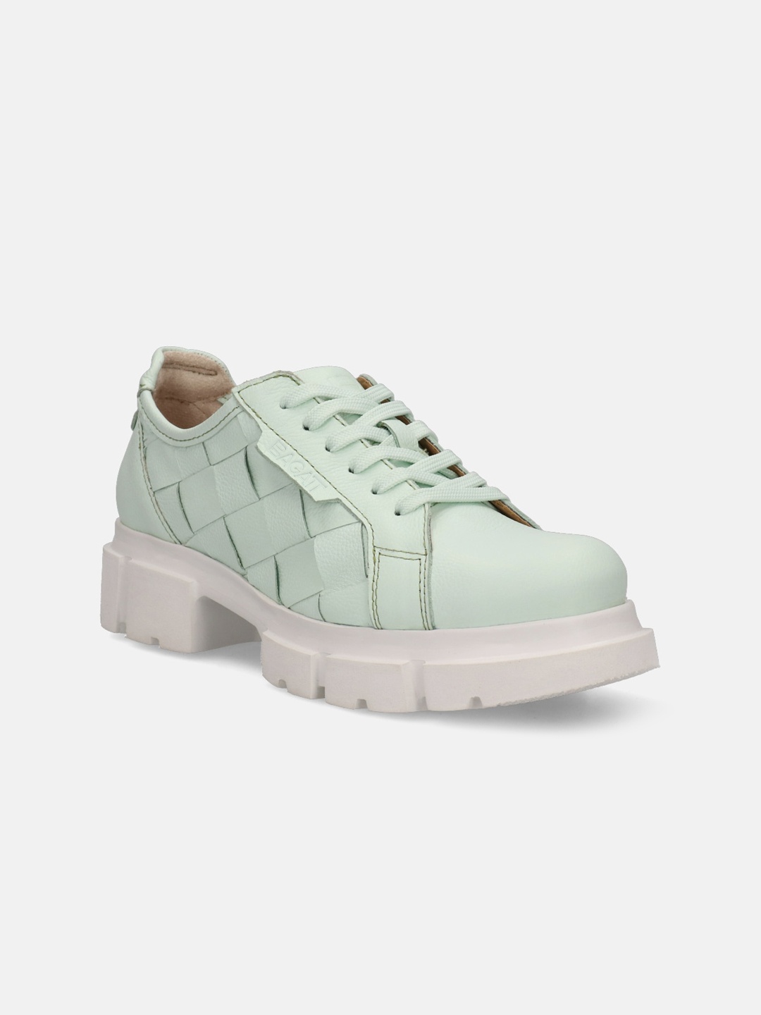 

BAGATT Women Textured Leather Heeled Sneakers, Sea green