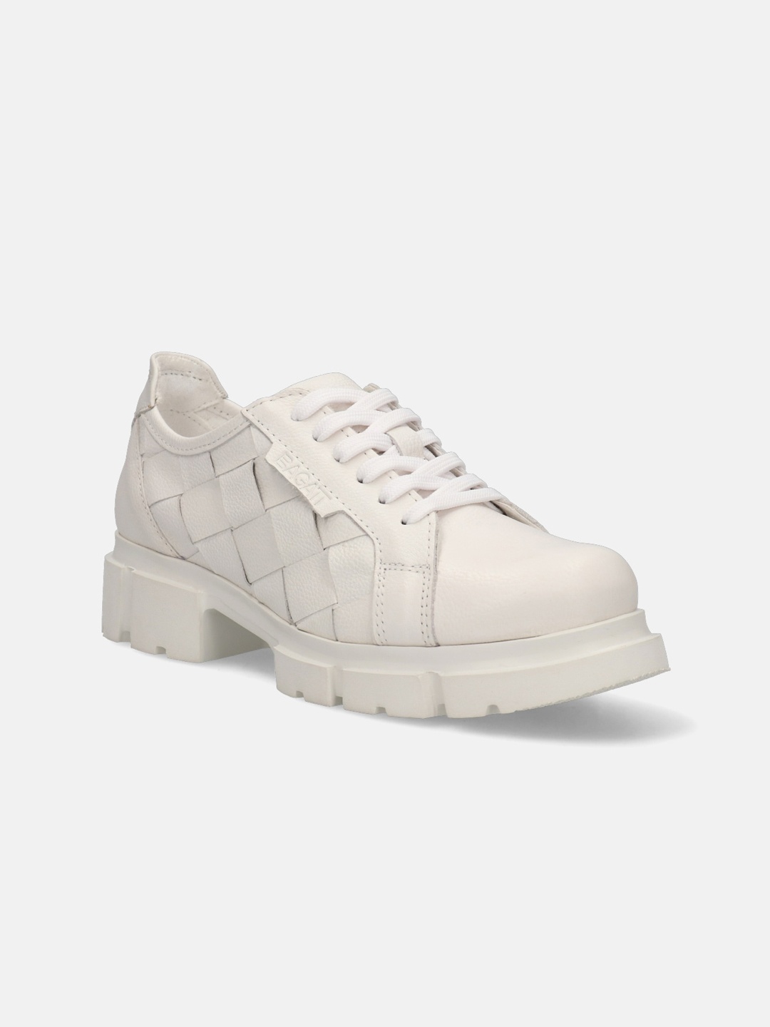 

BAGATT Women Textured Leather Heeled Sneakers, White