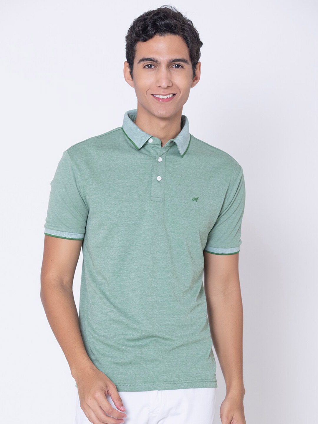 

BRACLO Polo Collar Cotton T-Shirt, Green