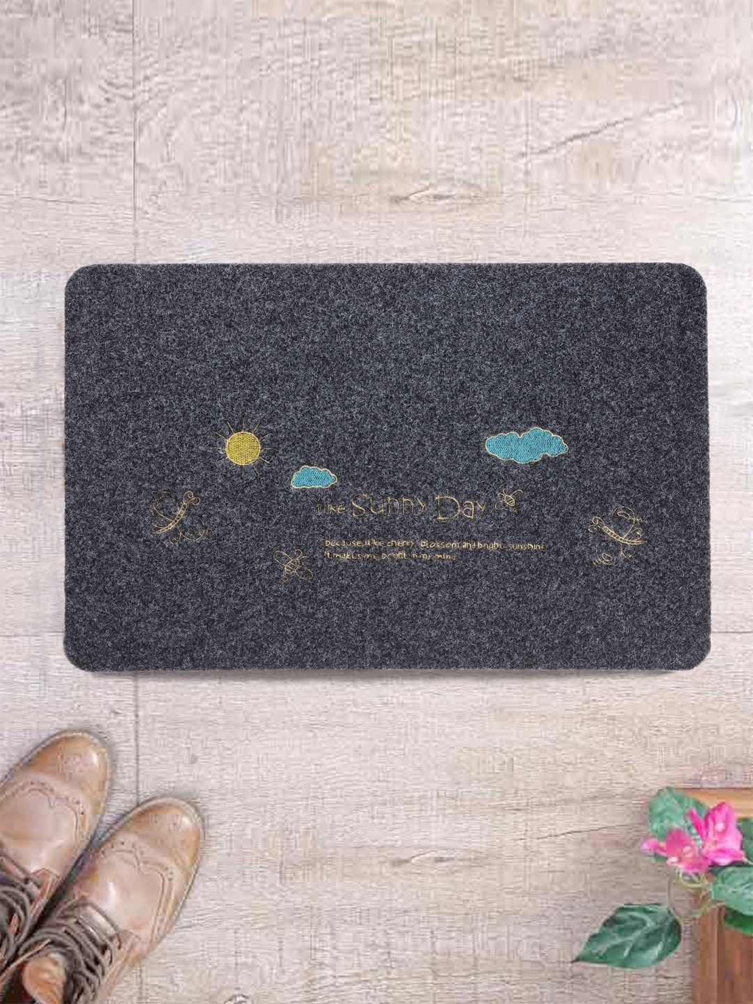 

Cortina Grey Patterned Rectangular Doormat