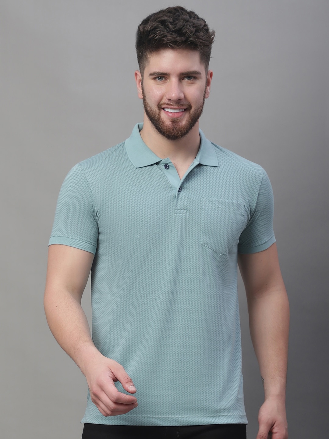 

VENITIAN Polo Collar Regular Fit Cotton T-shirt, Blue